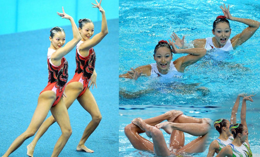 蒋文文姐妹俩是我国十分出色的花样游泳选手